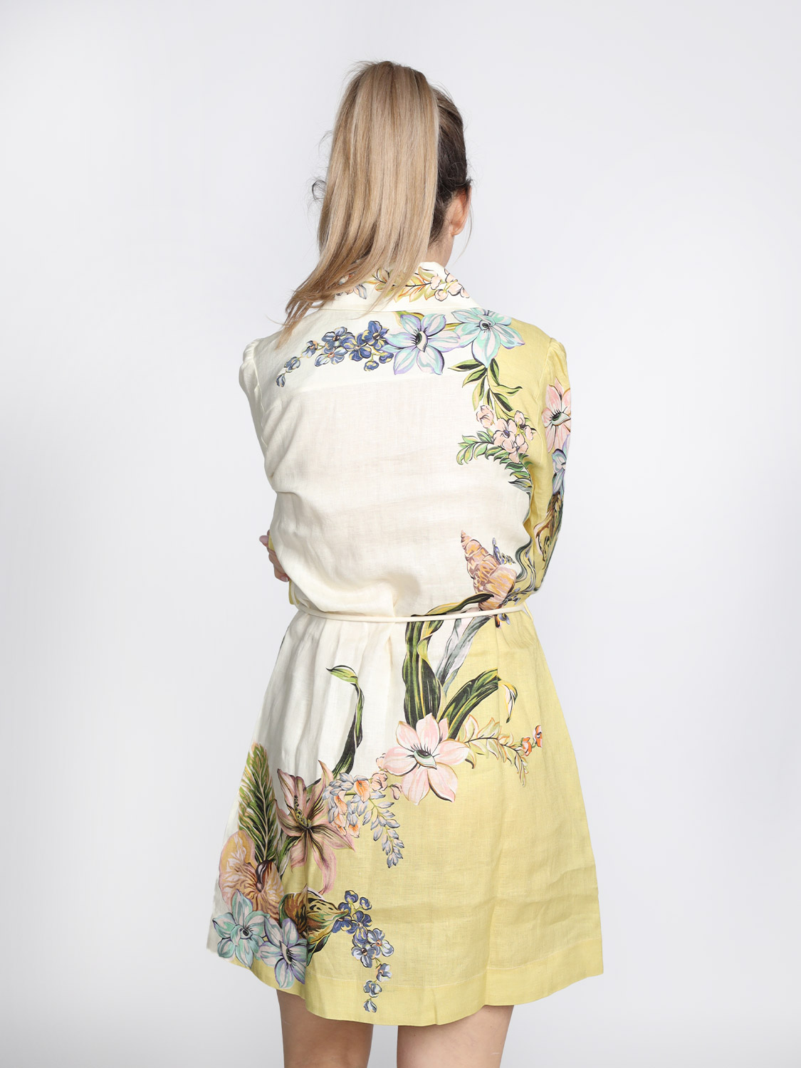 Alemais Oleander - Minikleid aus Leinen multi 38