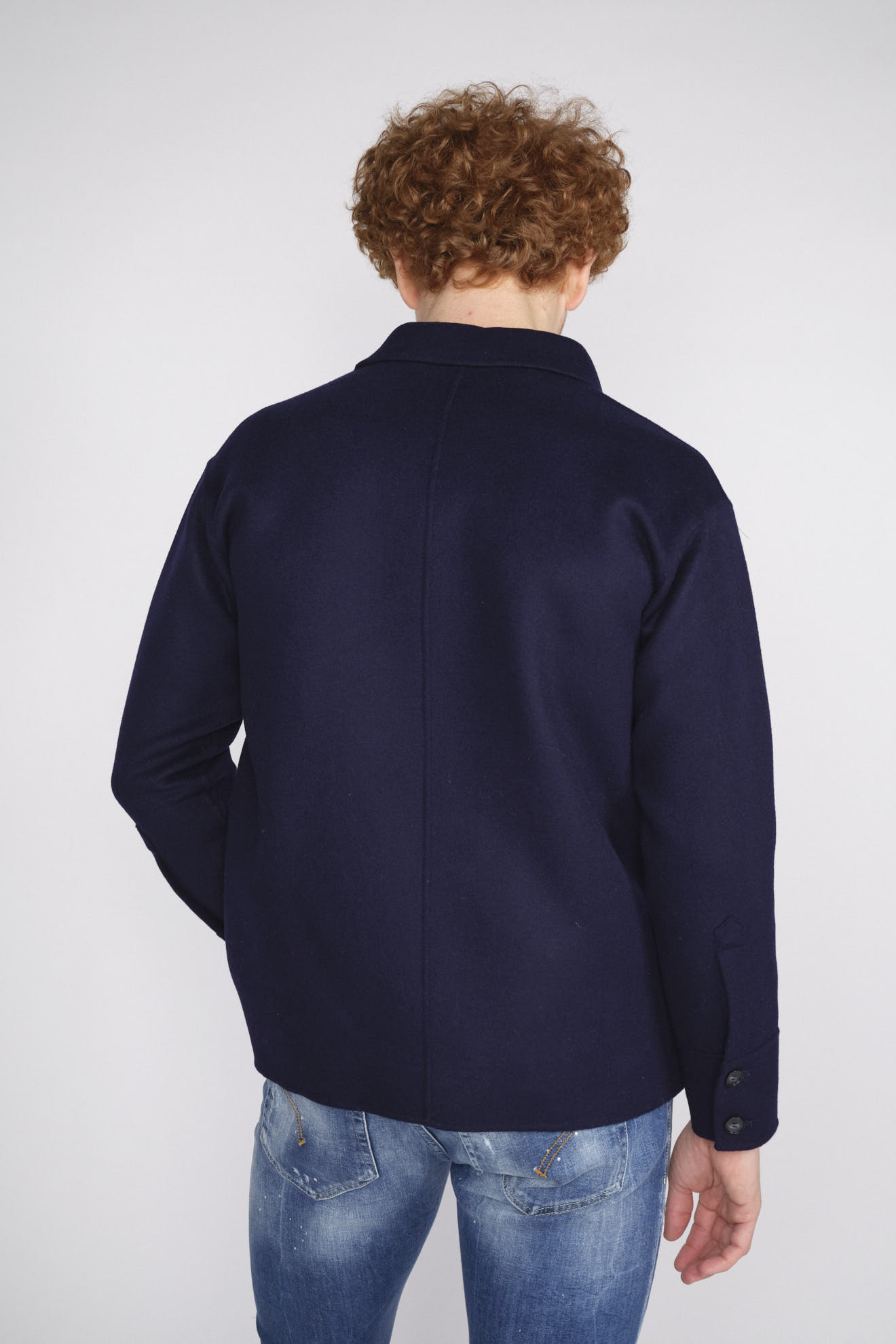 Arma Zane - Oversized Jacke im Hemdstil aus Wolle blau 50