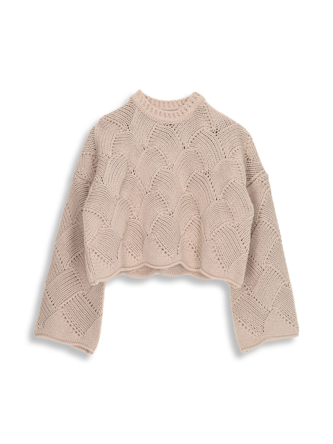 Cropped Basket - Knitted wool sweater