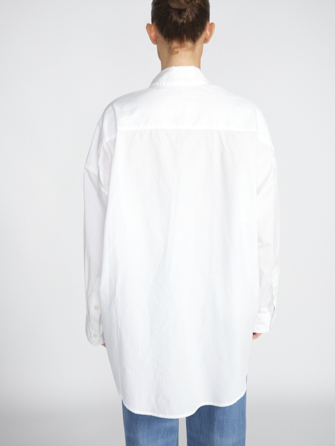 R13 Drop Neck – Oversized Baumwoll-Bluse 	  blanco S