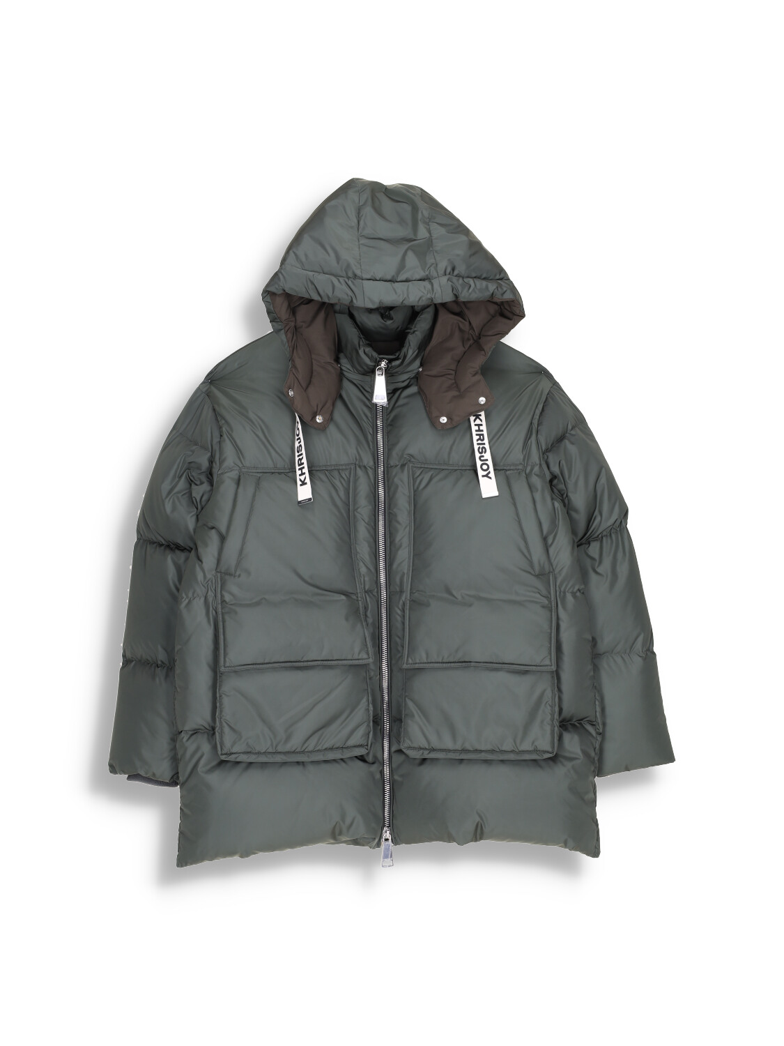 khrisjoy Puff New Matt - Puffer jacket with hood green XS/S