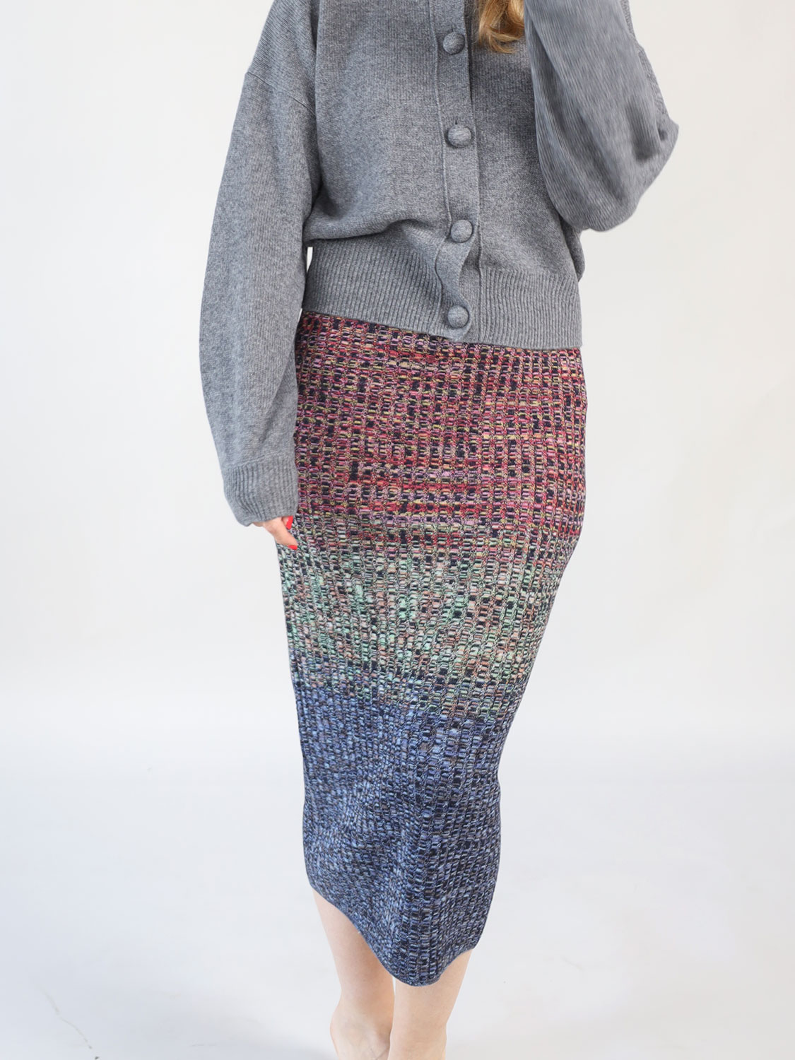 Odeeh Multicolored skirt made from a wool-polyester blend mehrfarbig S