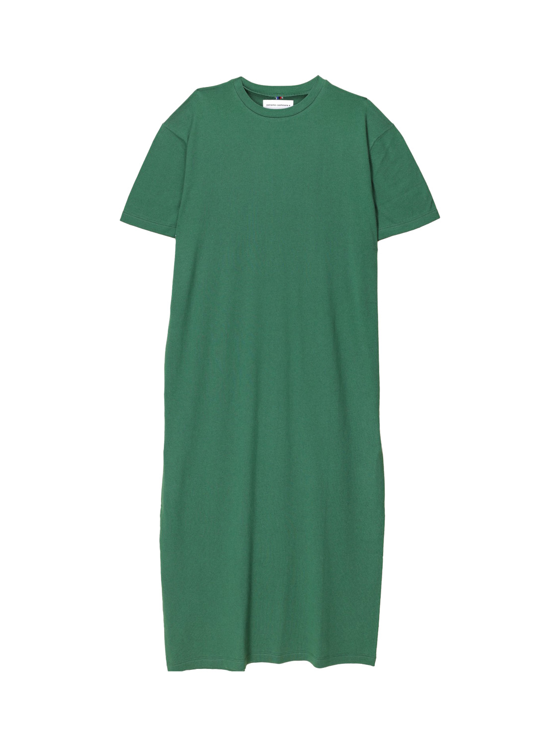Extreme Cashmere N°321 Kris - Vestido camisero oversize en mezcla de cachemira y algodón verde Talla única