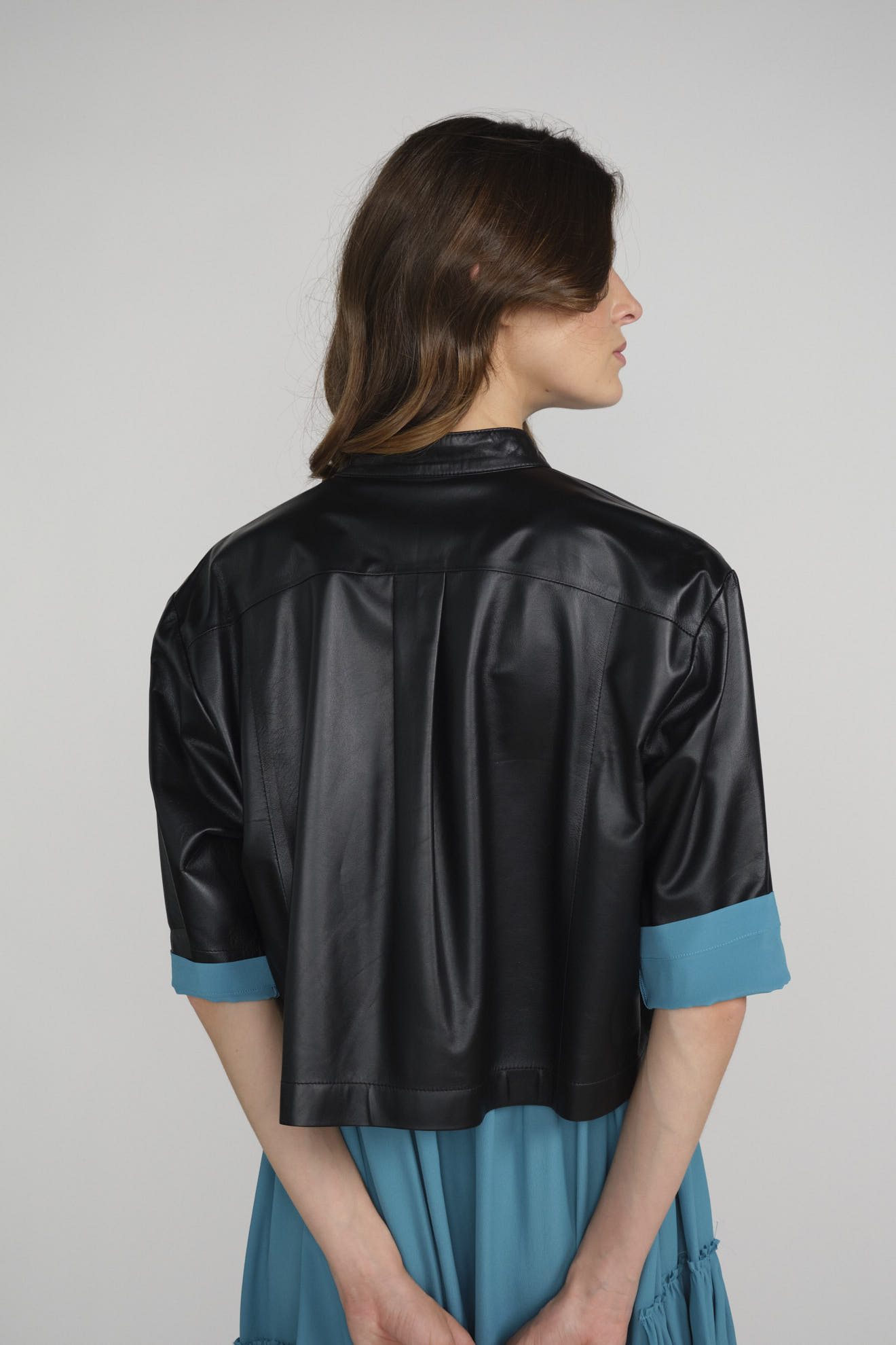 jay daze jacket black plain leather