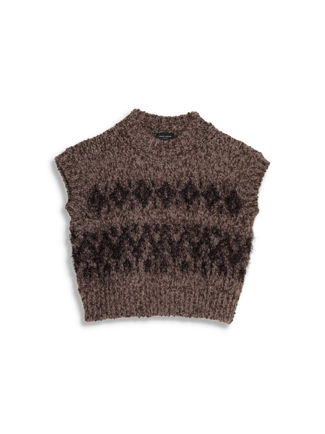 Roberto Collina - Slipover   Vest with glitter design in chunky knit 