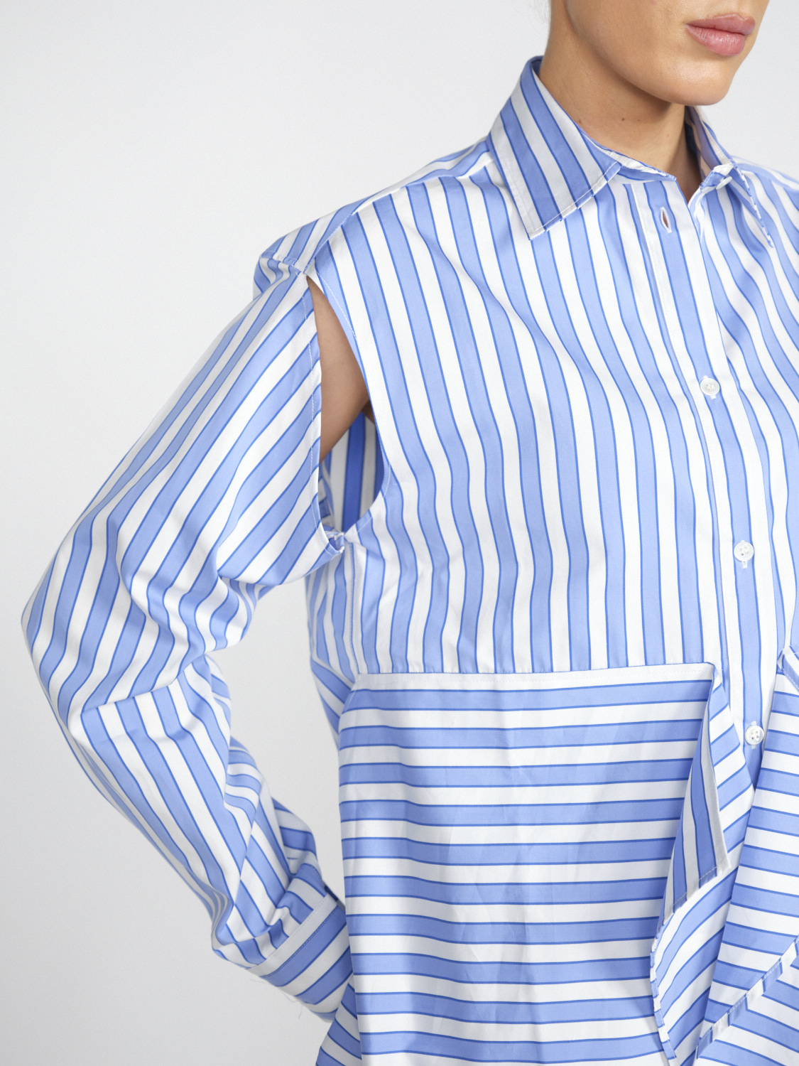JW Anderson Cotton shirt blouse with layered effects  multi 38