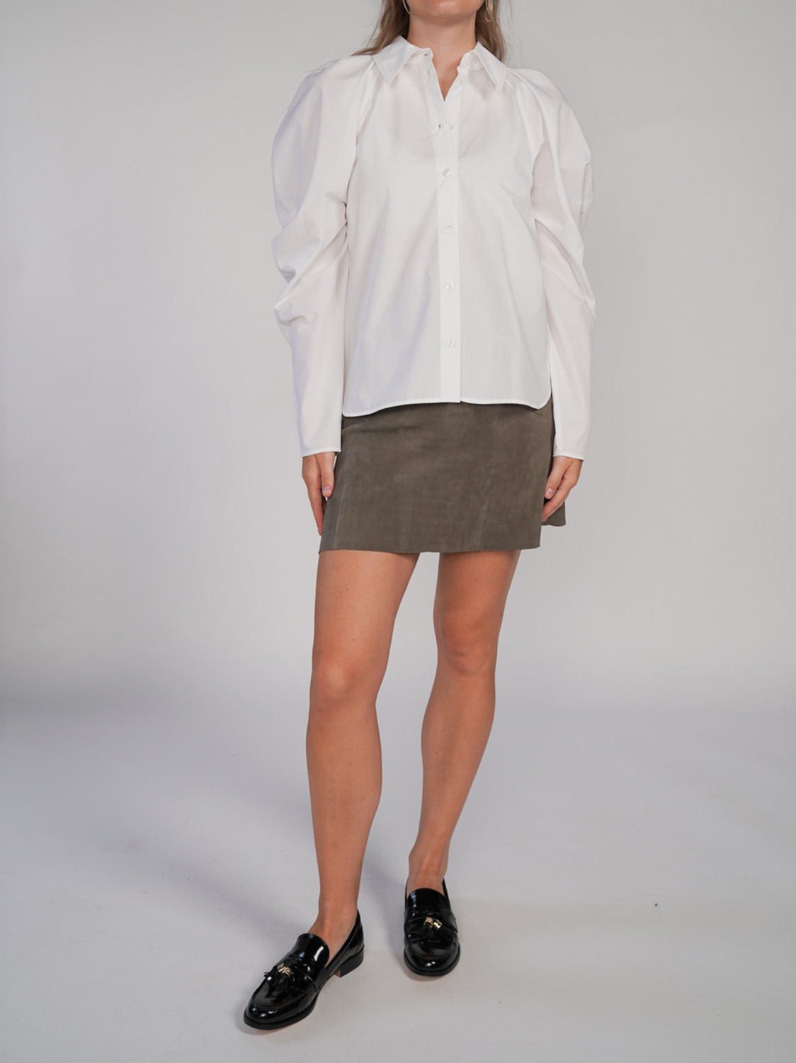 Nina Ricci Baumwoll-Bluse mit Puffärmeln weiß 34 Nina Ricci Baumwoll-Bluse mit Puffärmeln weiß 34