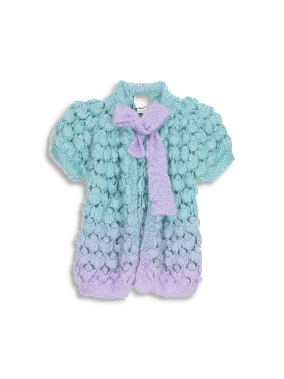 Matilda Zoe - Mohair silk blend cardigan with tie collar