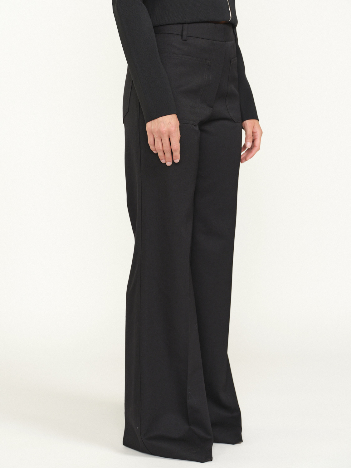 Nili Lotan Christophe - flared trousers in virgin wool  black 34