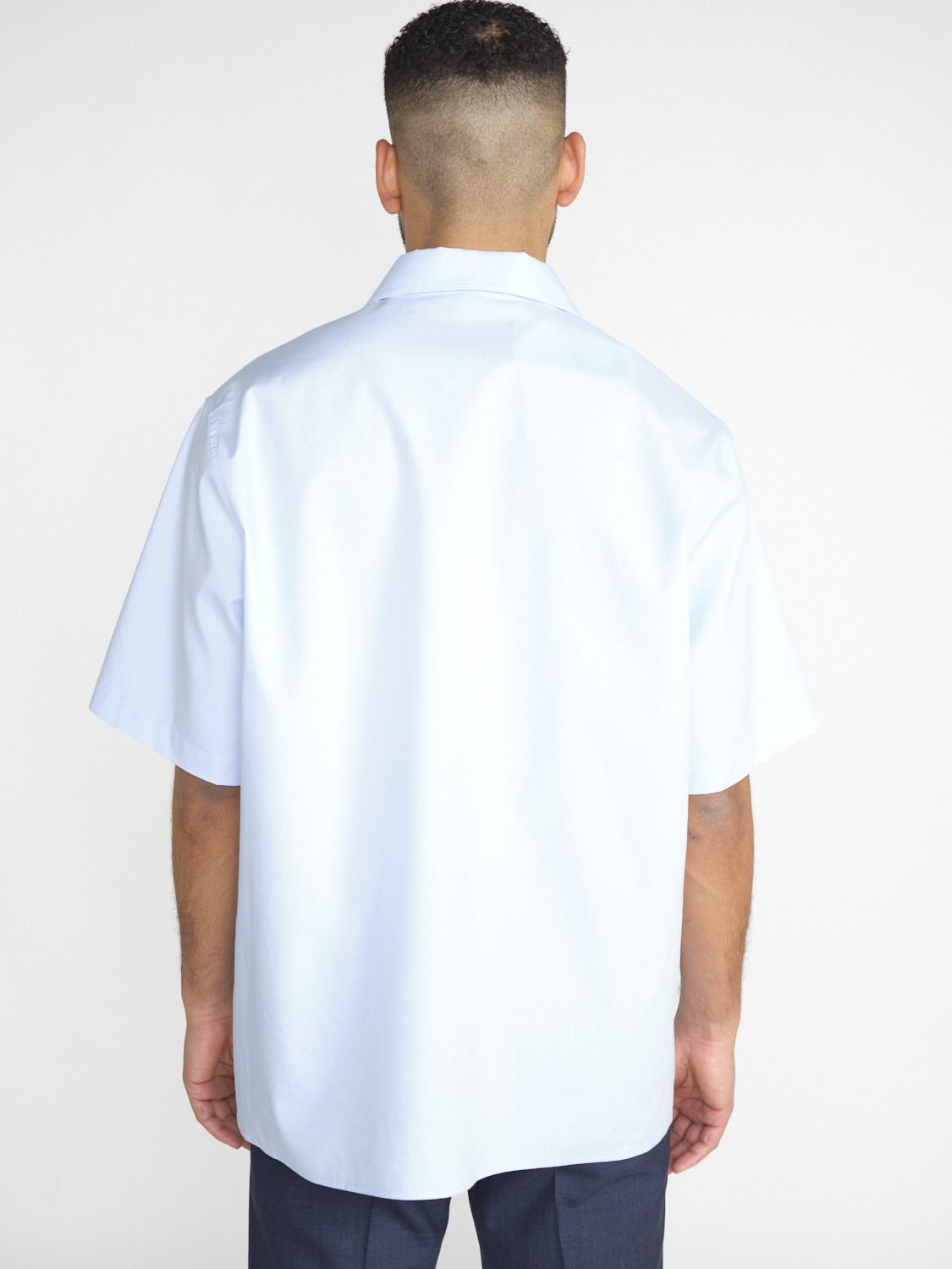 Darkpark Valle - Short-sleeved cotton shirt  blue S