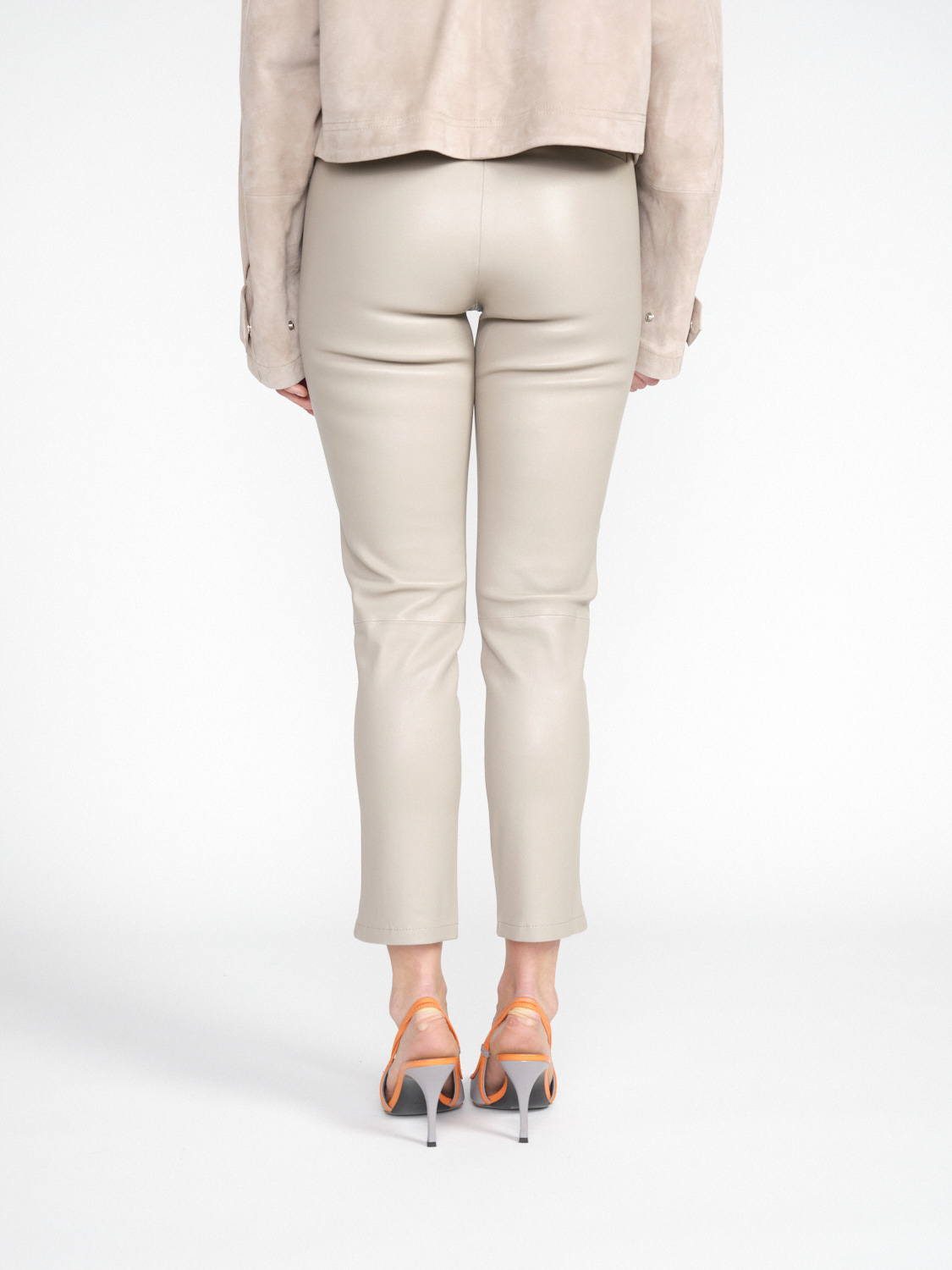 Arma Provence Stretch Plong - Pantaloni in pelle scamosciata elasticizzati e svasati  beige 34