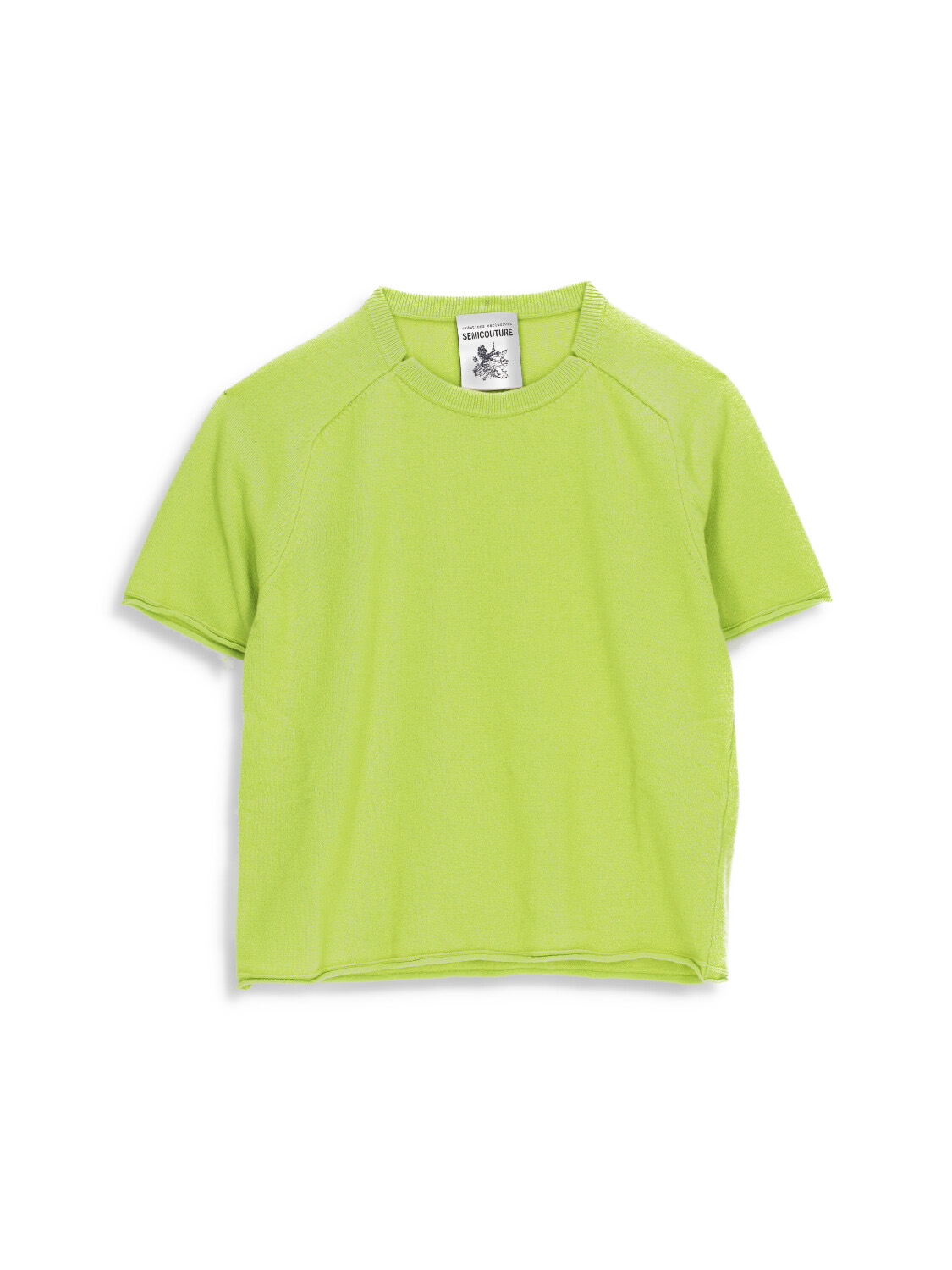 Shirt sweater with half sleeves in virgin wool