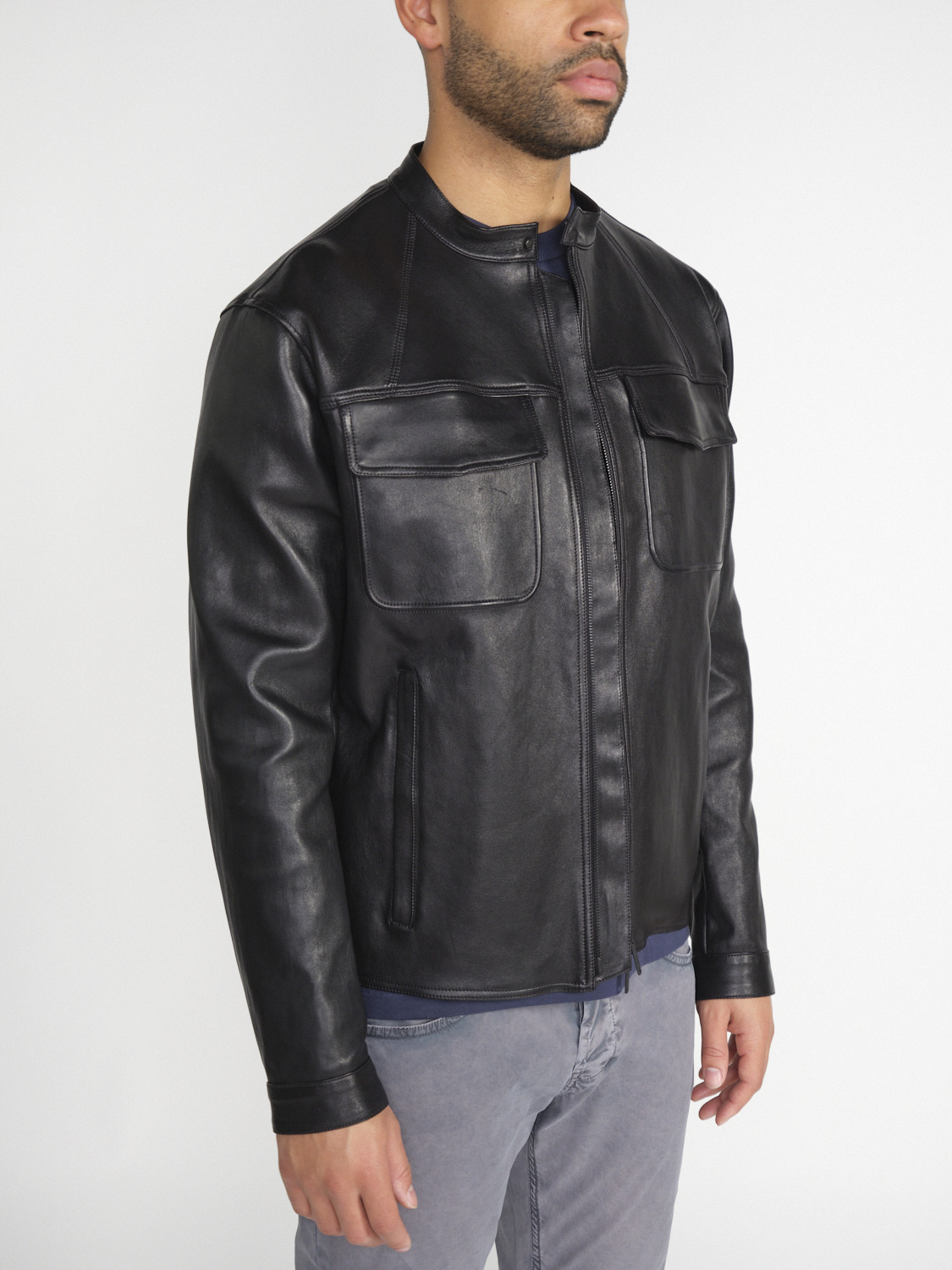 jitrois Blouson Angel – Hemdjacke aus Leder   schwarz 52