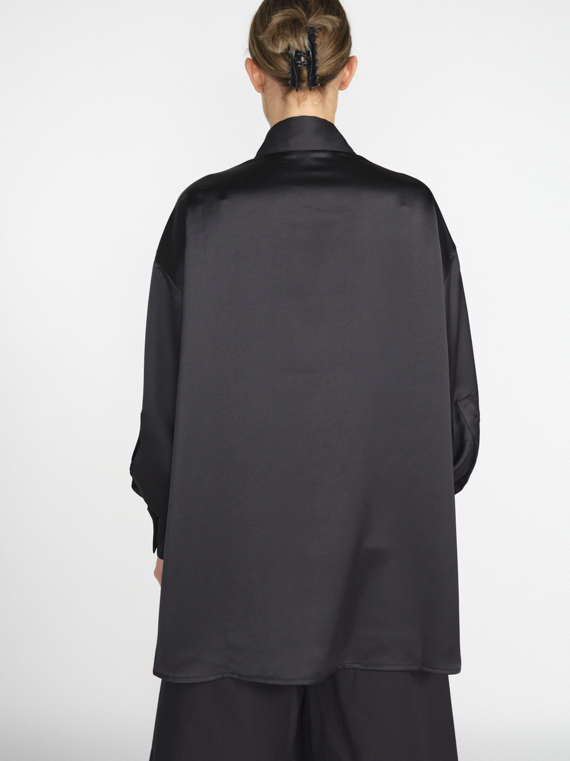 Roberto Collina Oversized satin shirt  black XS