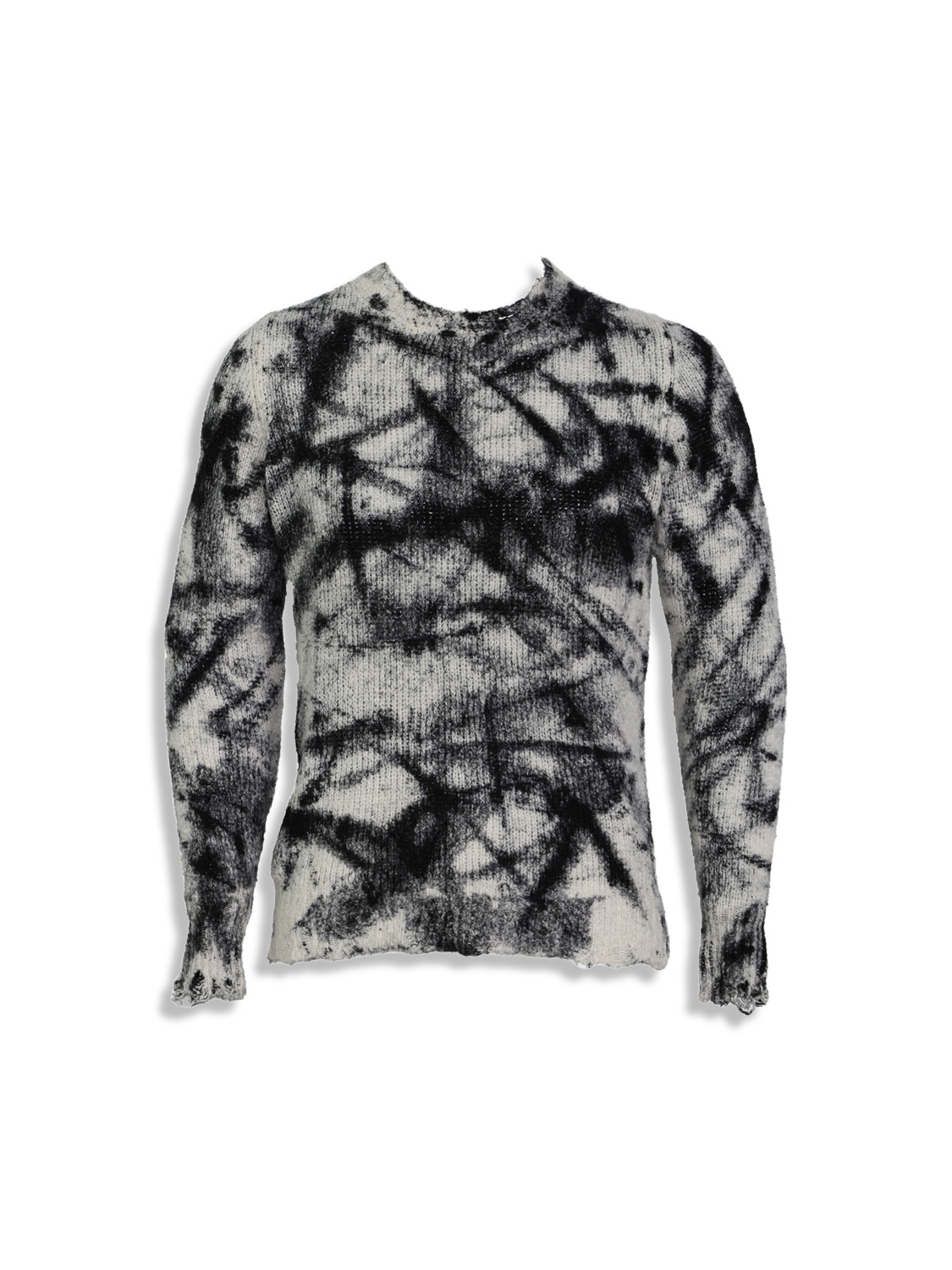 Avant Toi Crew-Neck Sweater in Destroyed Optics black M