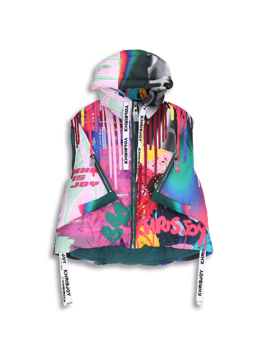 Puff Iconic Vest - Puffer vest with pattern mix