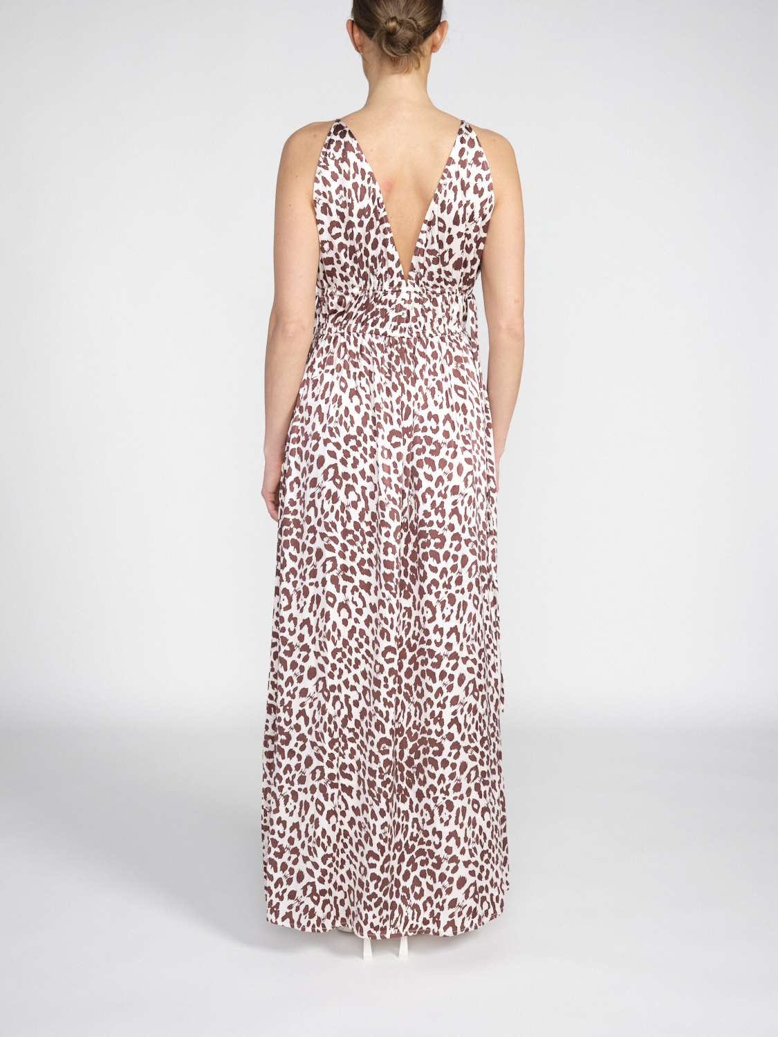 friendly hunting Prontah Cheetah - Silk midi dress with leopard print  beige XS