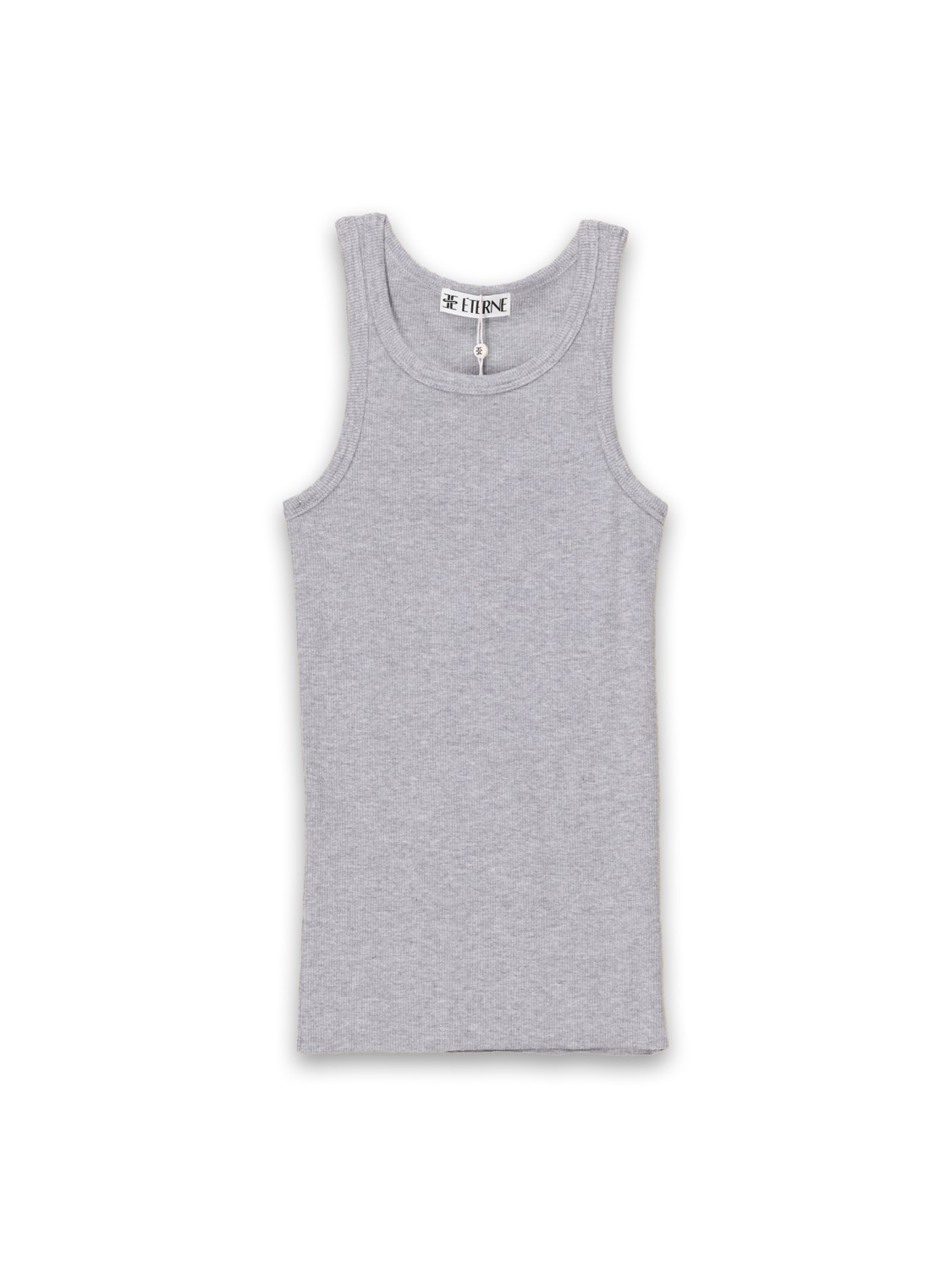 Eterne Rippenstrick Tank Top aus Baumwoll-Mix hellgrau XS
