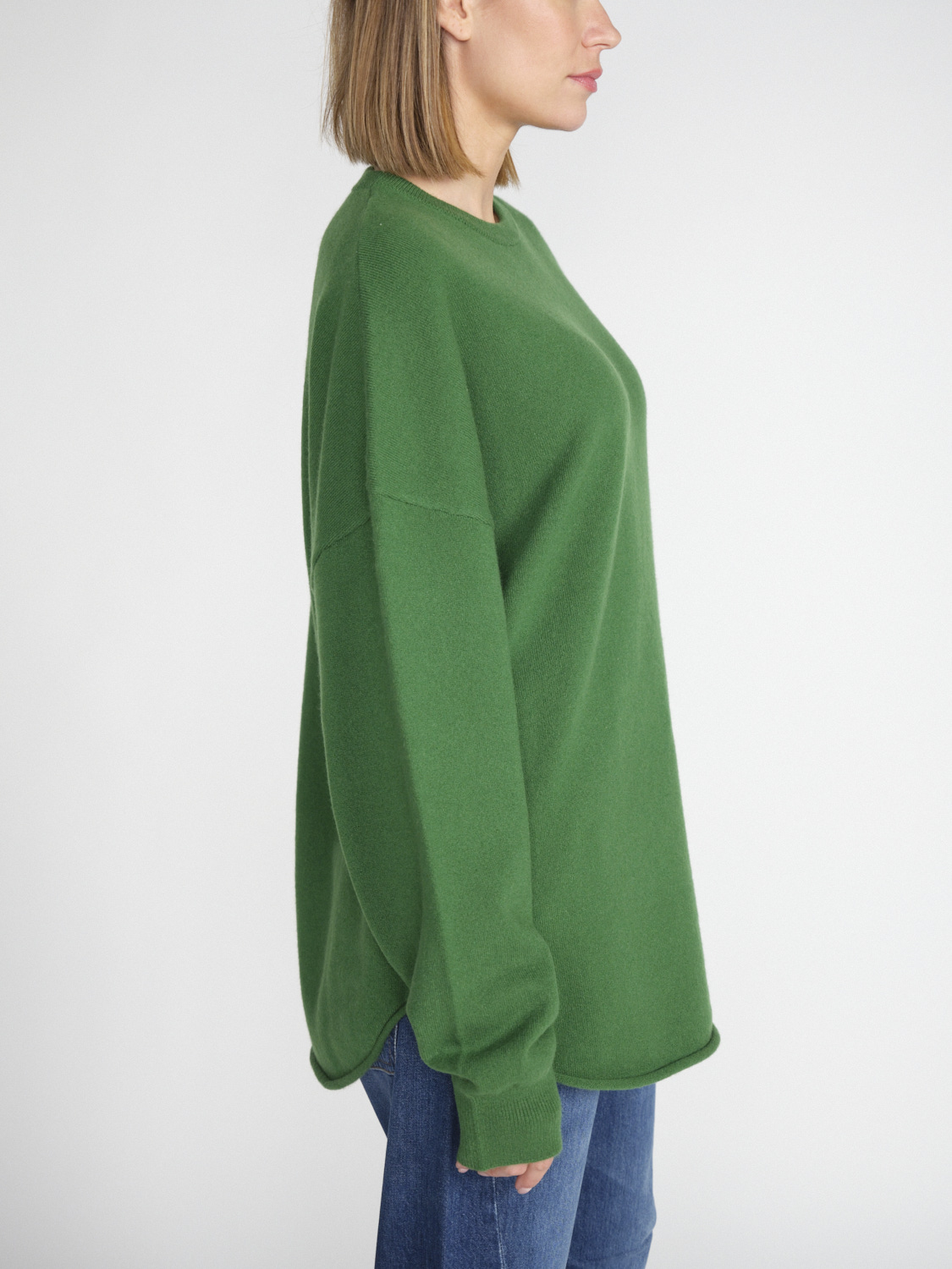 Extreme Cashmere N°35 Crew Hop - Maglia oversize in cashmere double-face   verde Taglia unica