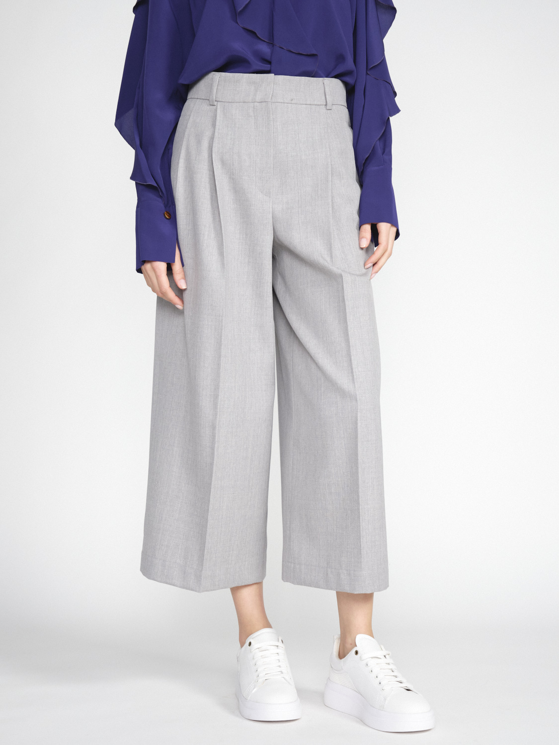 Odeeh Pleated virgin wool culotte  grey 34