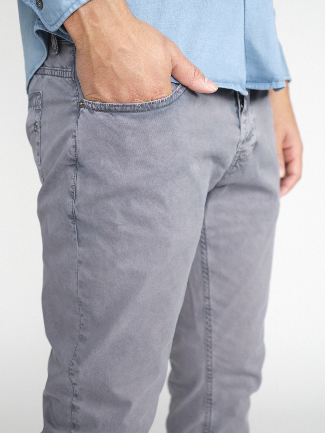 Dondup George – 5-Pocket Hose mit geradem Bein  grau 34