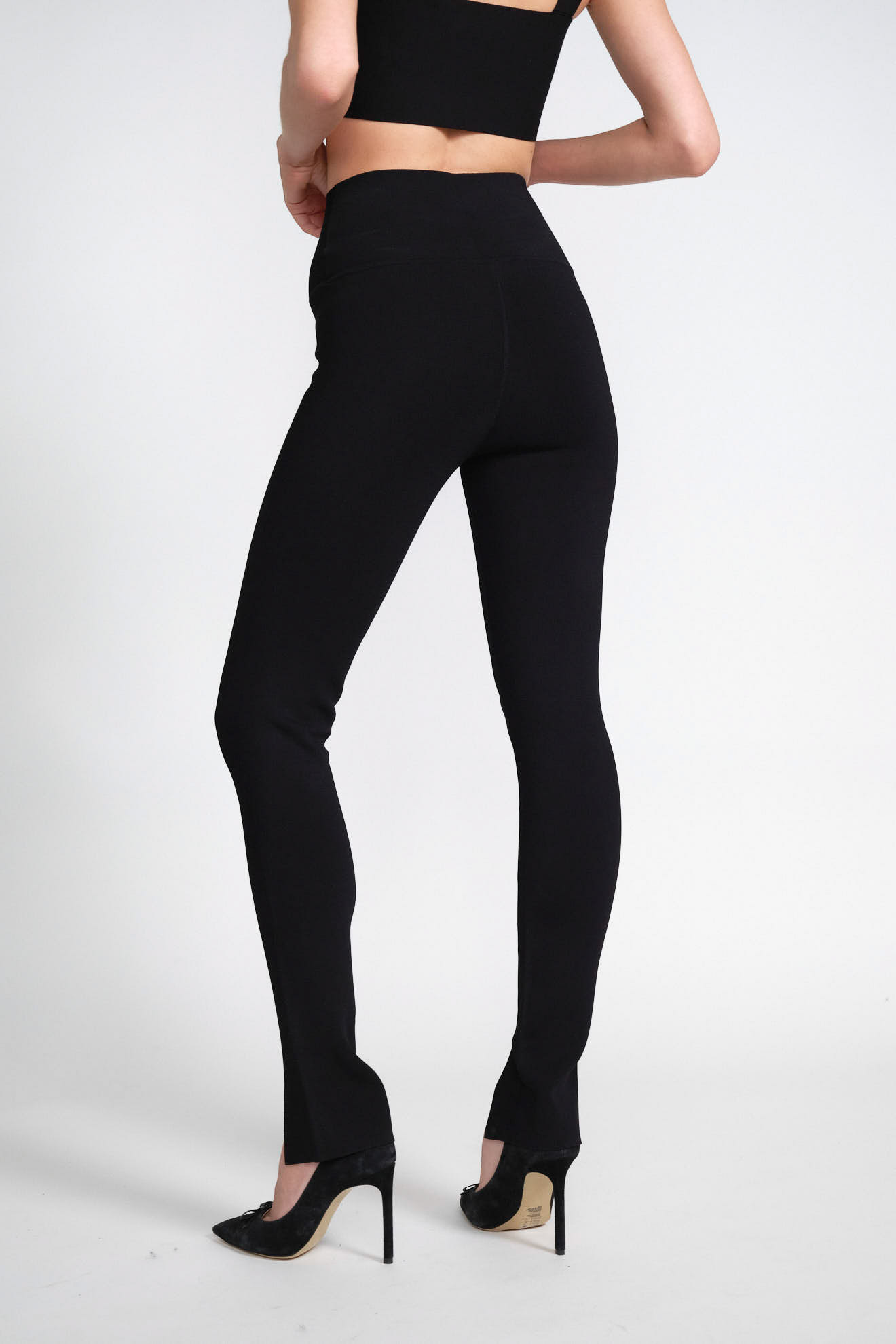 victoria beckham hose schwarz einfarbig mix model rückansicht