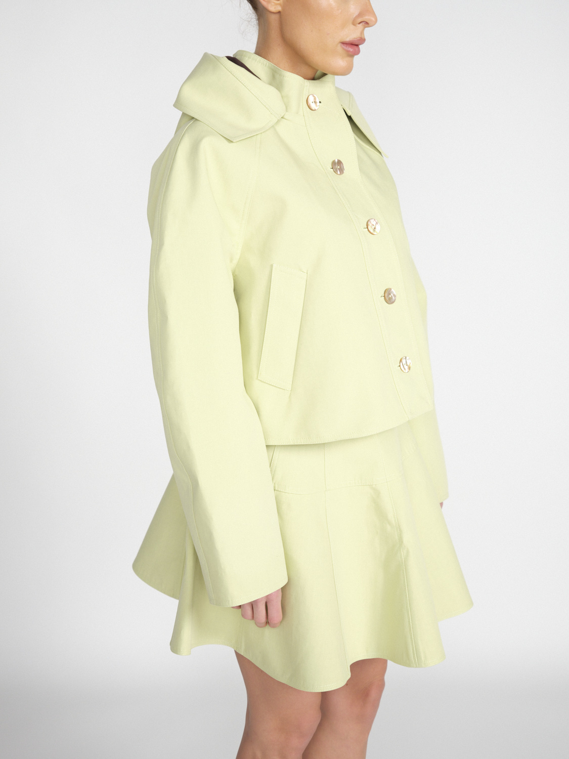 Ulla Johnson Yves Jacket – Cropped Jacke im Anorak-Stil aus Baumwoll-Mix	  grün S