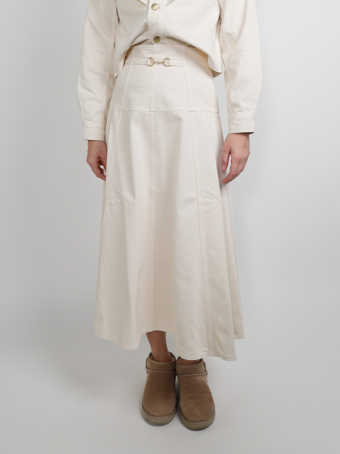 Ulla Johnson The Brigitte - Denim maxi skirt 36 creme Ulla Johnson The Brigitte - Denim maxi skirt 36 creme