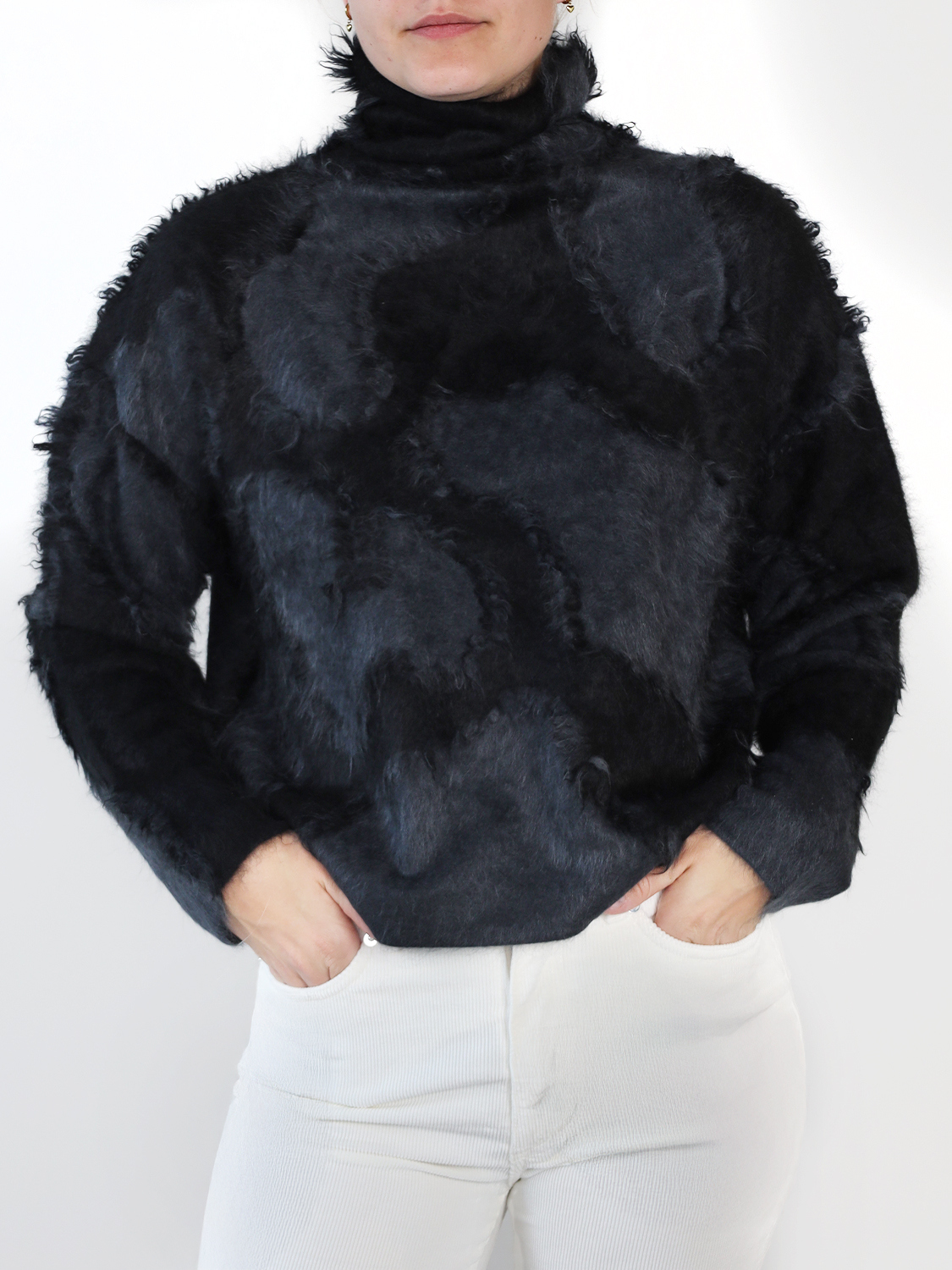 Iris von Arnim Ceyla– Gemusterter Cashmere Pullover    anthrazit XS/S