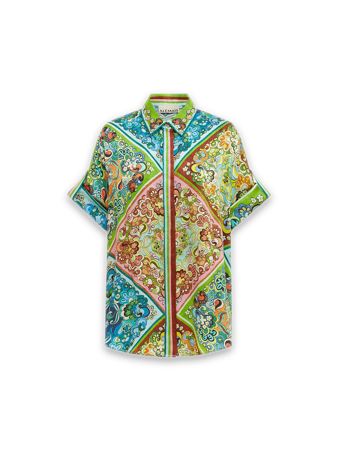 Dreamer Shirt – Kurzärmelige Bluse mit floralem Print 	 