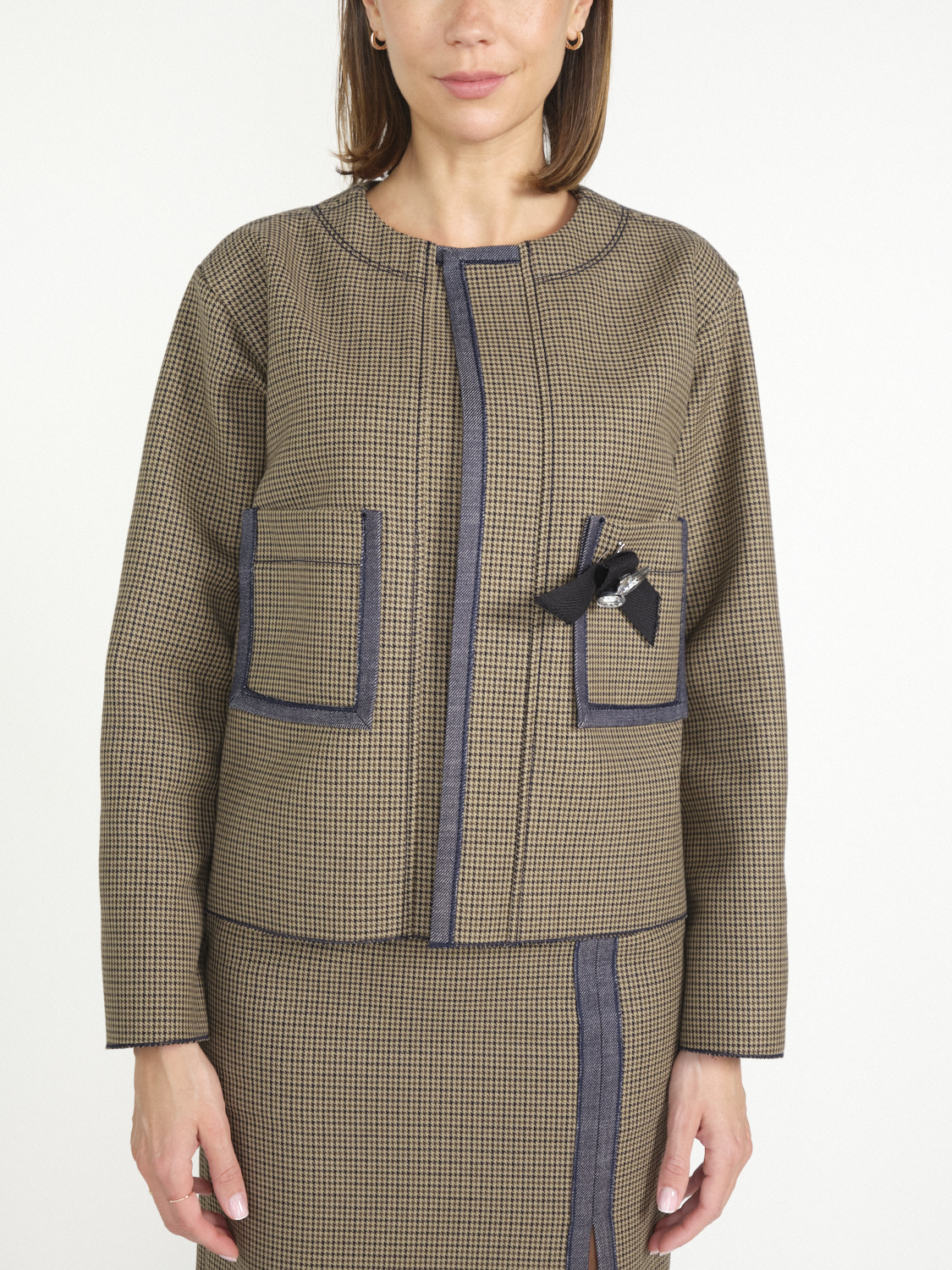 Odeeh Karierter Blazer – Jacke aus Baumwolle 36 braun Odeeh Karierter Blazer – Jacke aus Baumwolle 36 braun