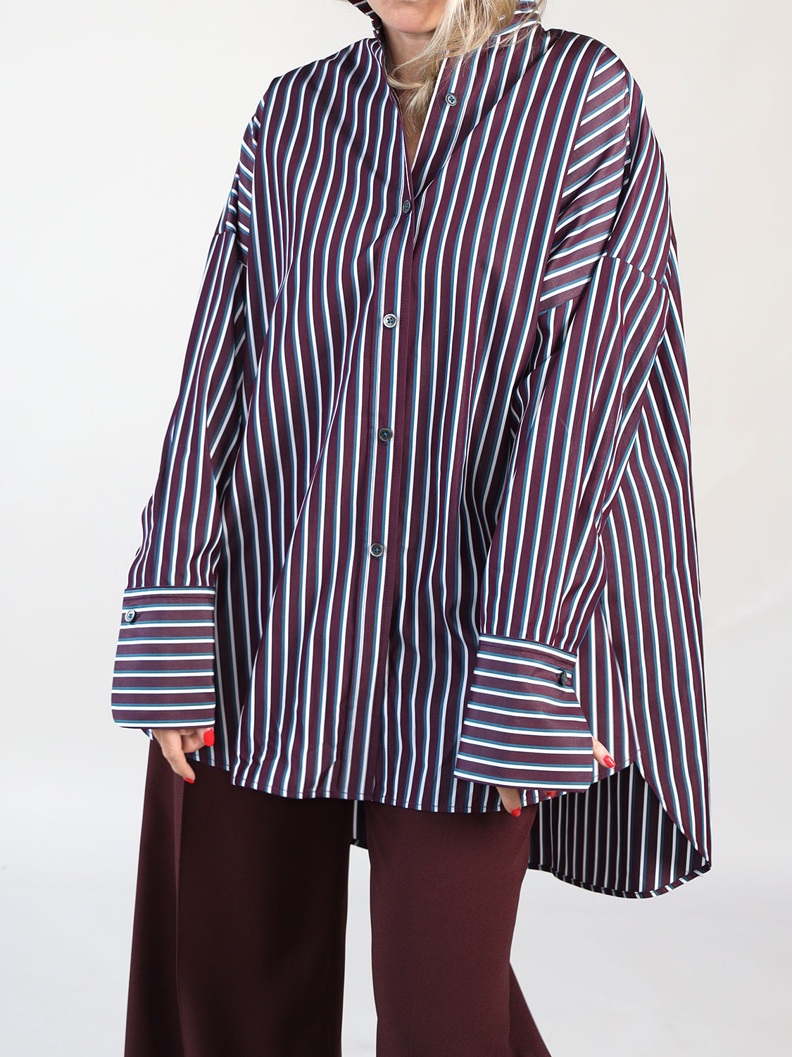 Odeeh Striped long blouse bordeaux X/S Odeeh Striped long blouse bordeaux X/S