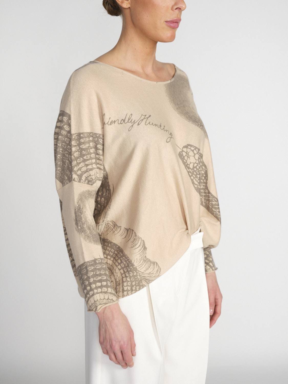 friendly hunting Imara Brighton – Leichter Pullover aus Baumwoll-Cashmere-Mix 	  beige XS