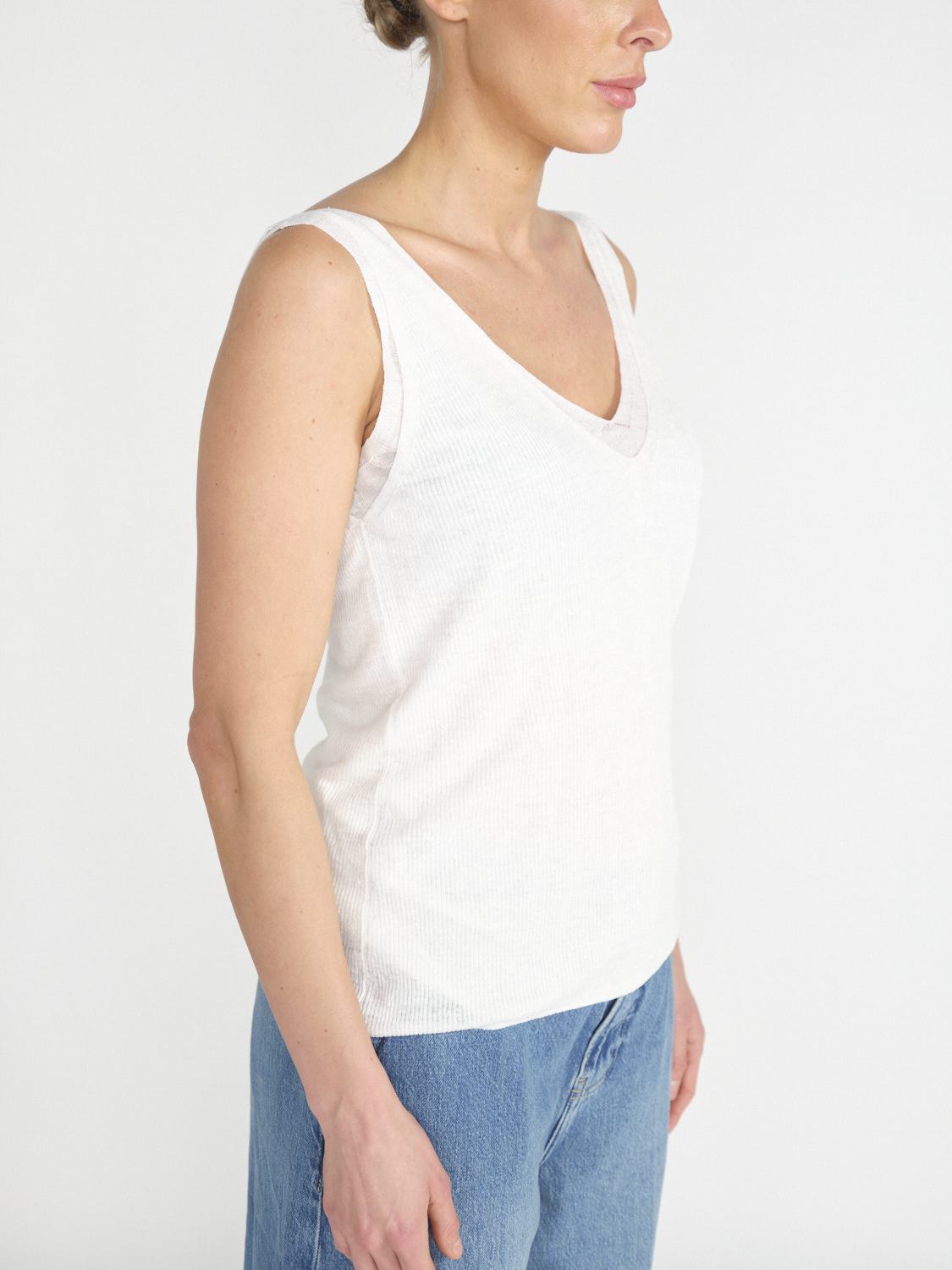 Dorothee Schumacher Summer Ease rib knit top  white S