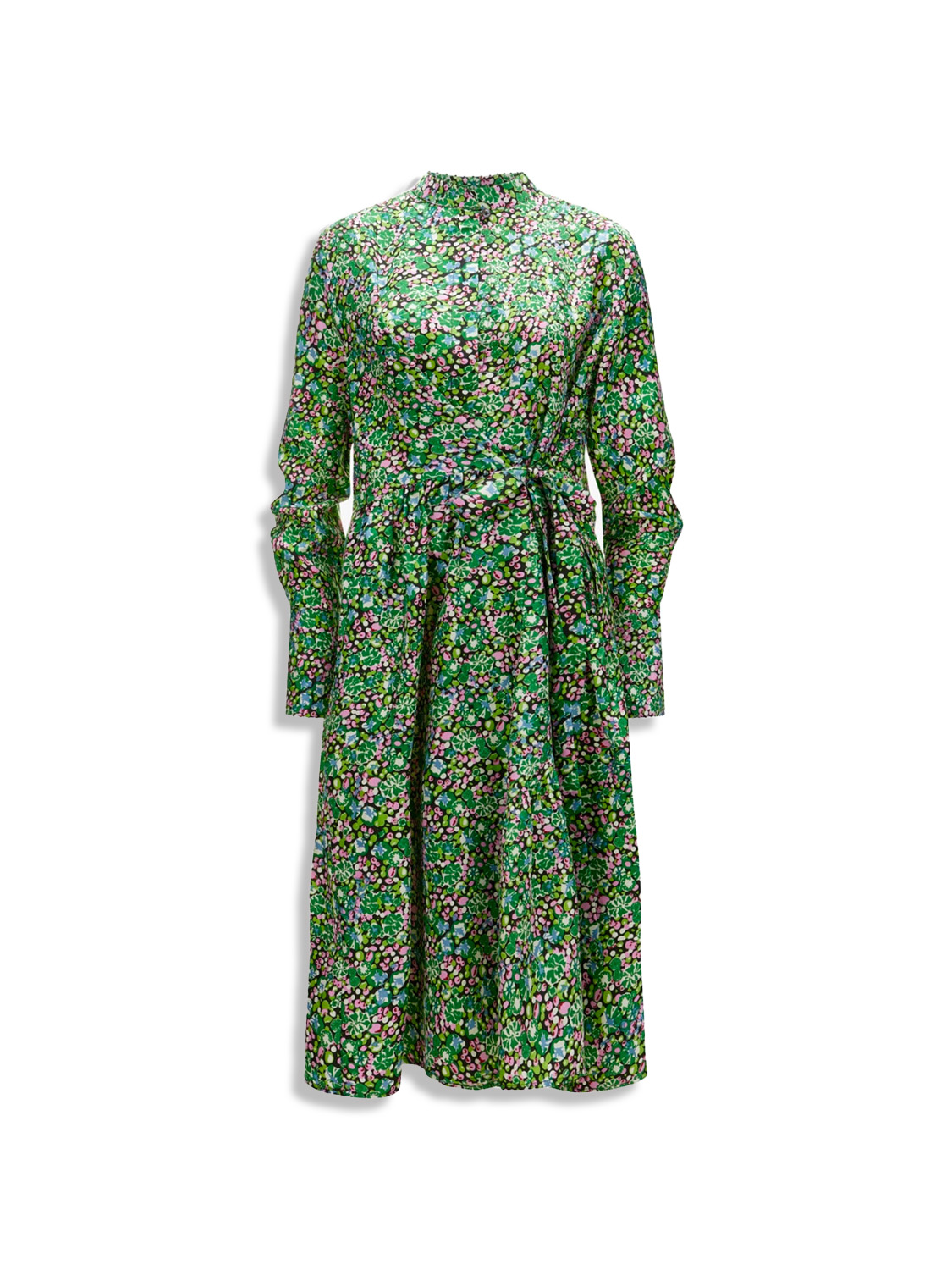 Midi Wide - Patterned Silk Midi Dress