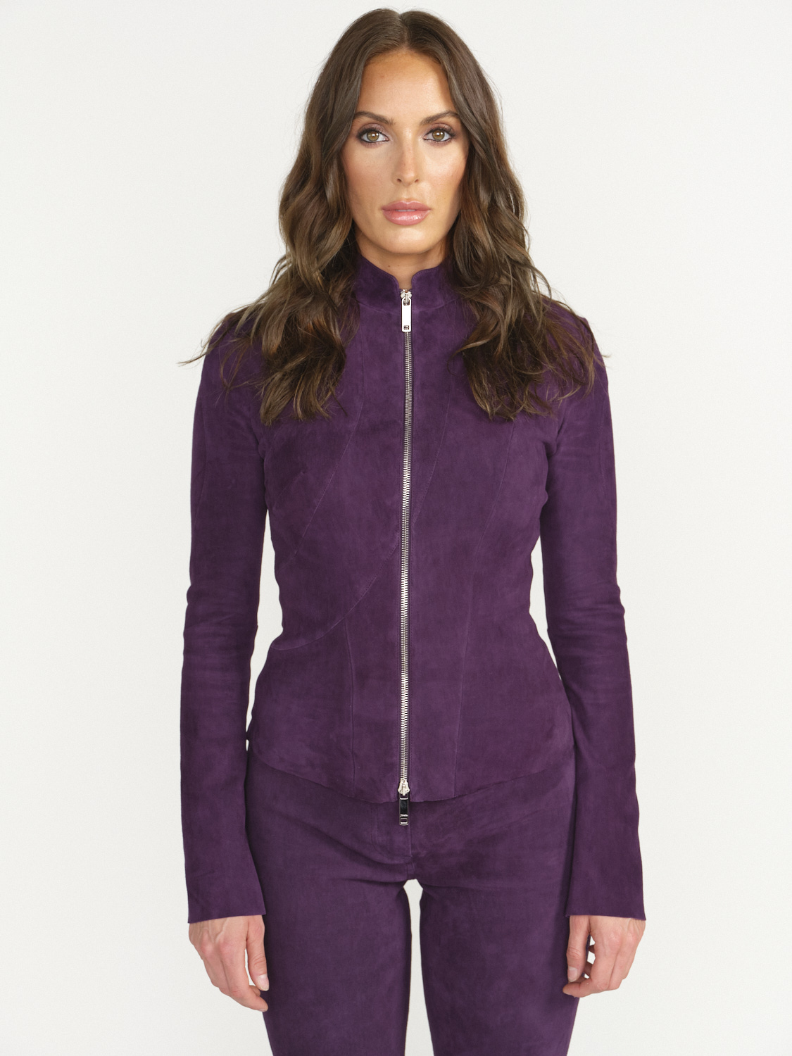 jitrois Ayna - Jacket with waist seams and stand-up collar purple 40