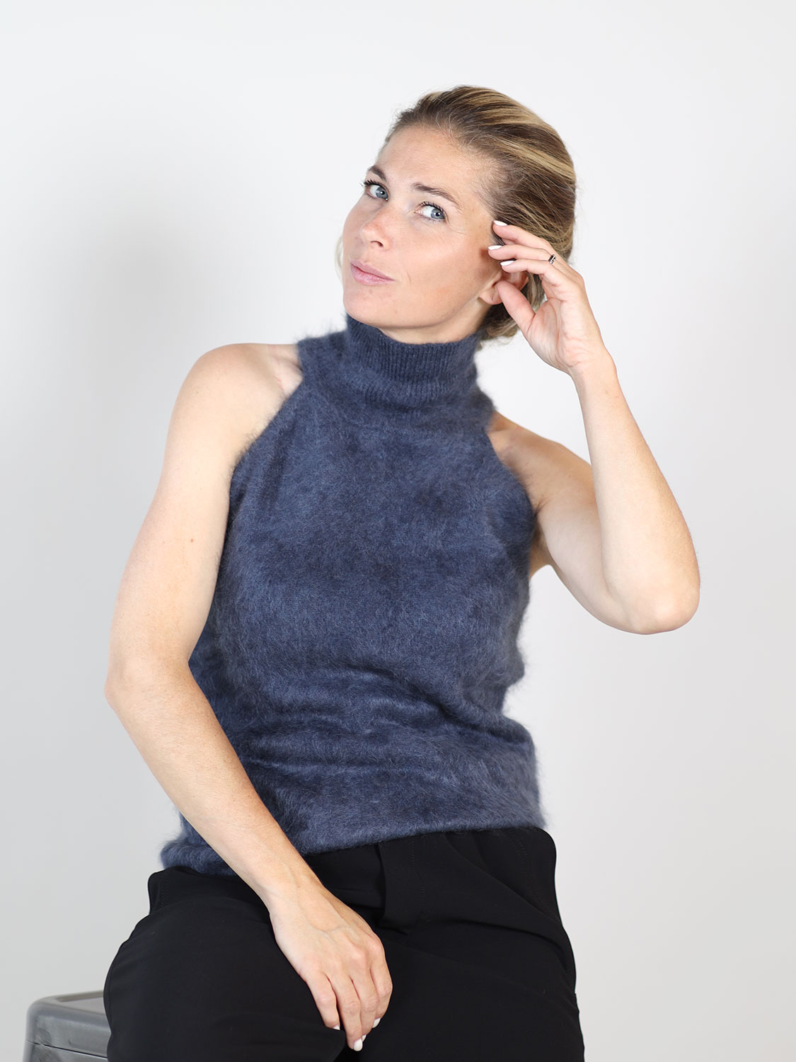 Lisa Yang Leya – Cashmere top marine XS/S