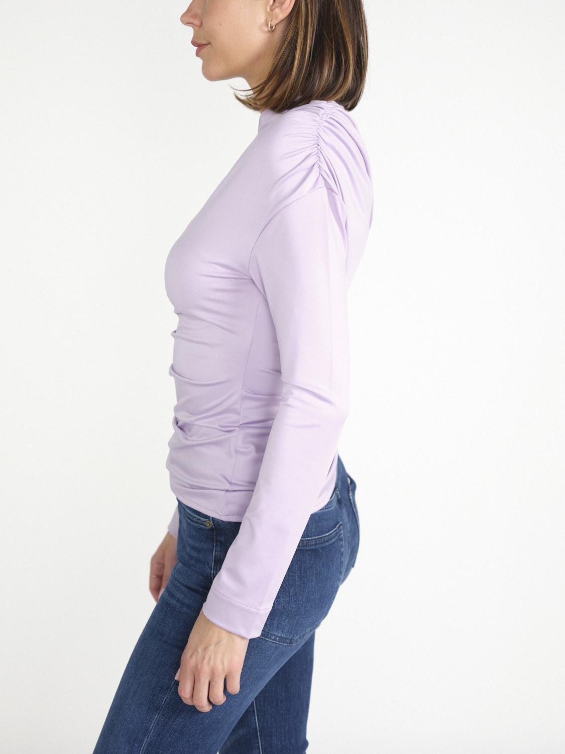 Victoria Beckham Asymmetrical blouse with ruffles purple 34 Victoria Beckham Asymmetrical blouse with ruffles purple 34