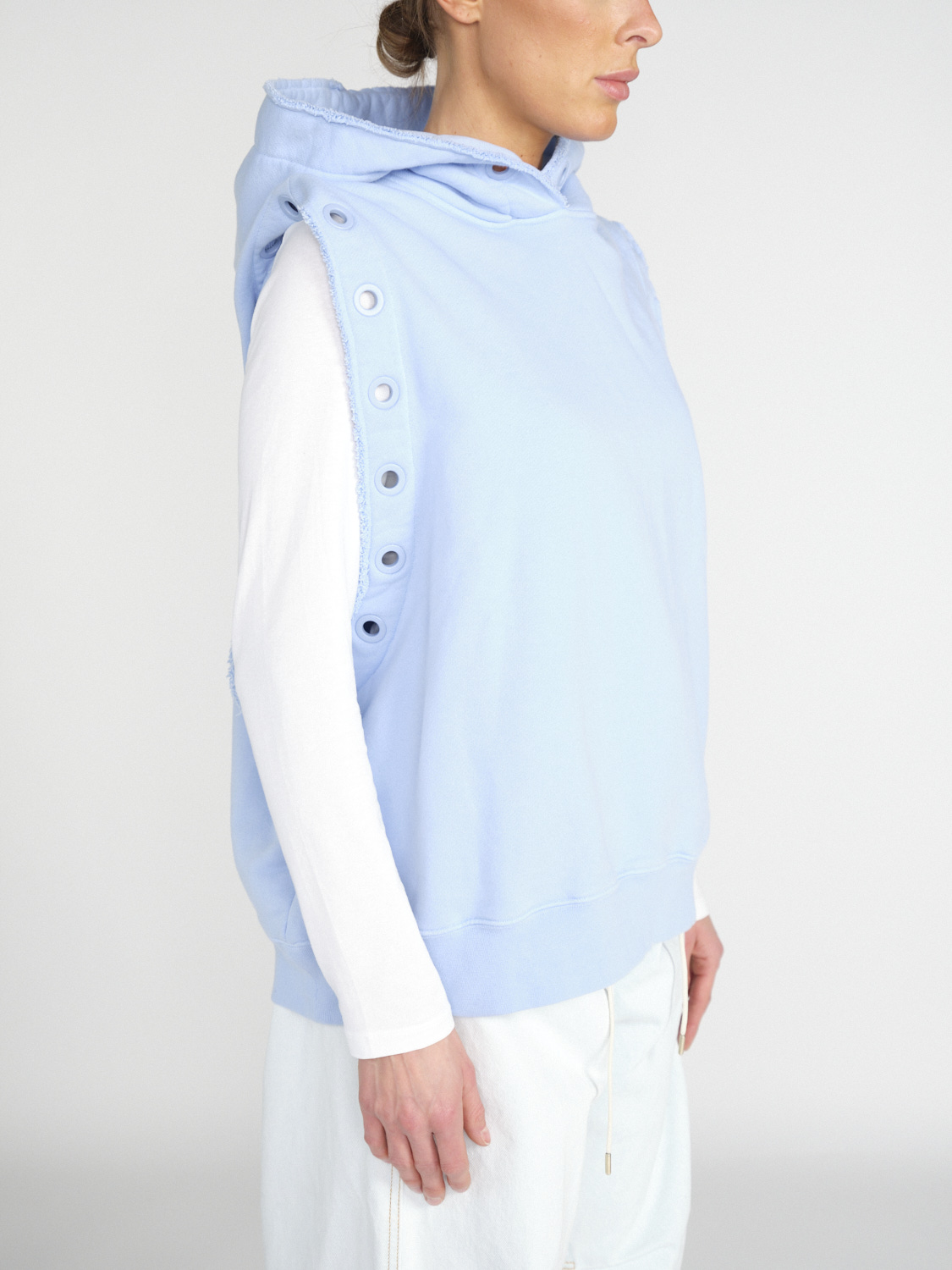 Khrisjoy Hoodie Vest – Ärmelloser Kapuzenpullover   blau XS/S
