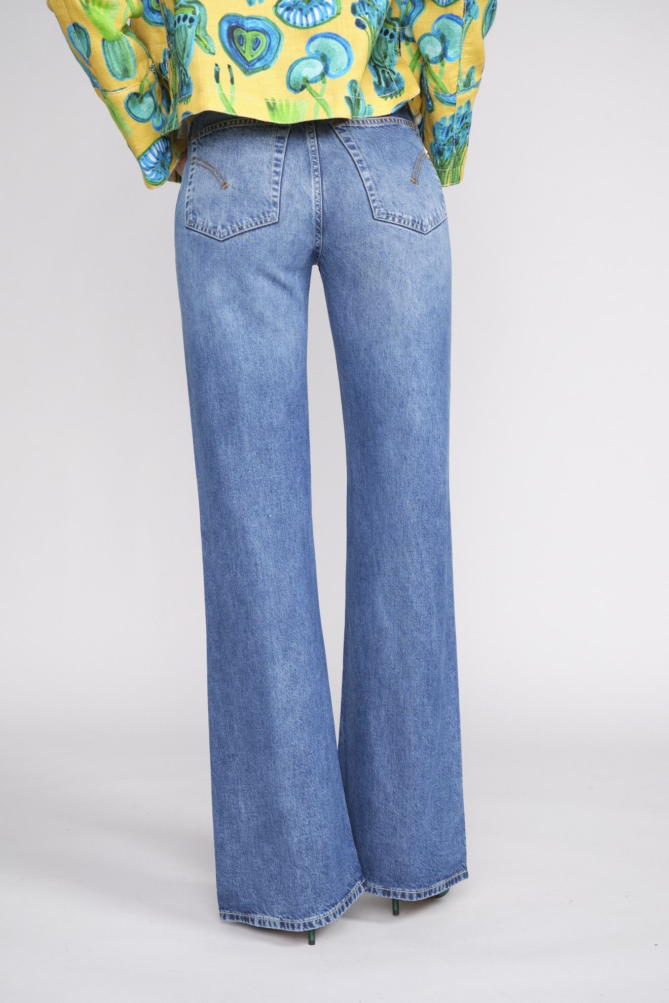 Dondup Cotton jeans with glittering stones blue 27