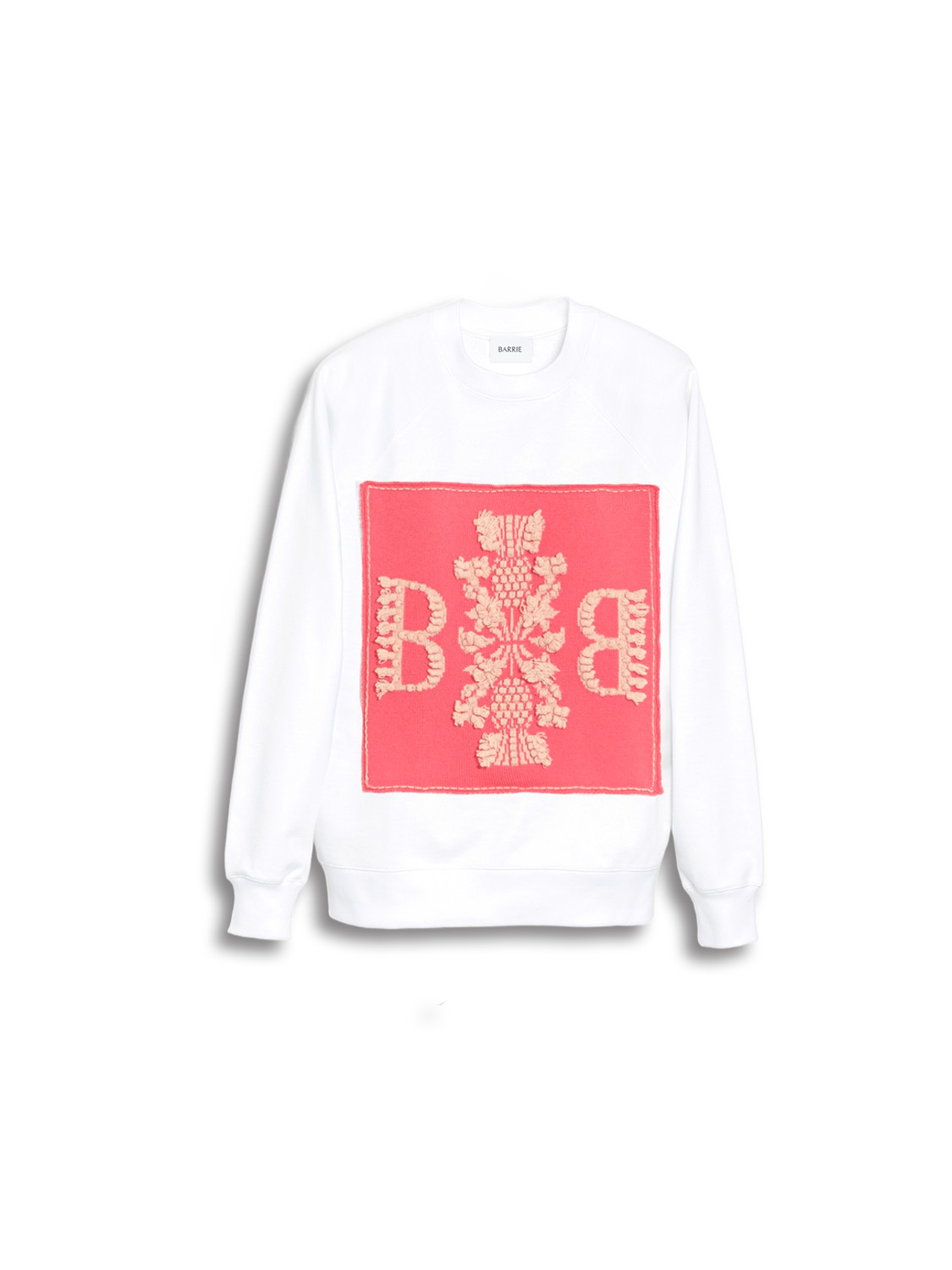 Sweater with Barrie Logo cashmere patch – Pullover aus Baumwolle mit Cashmerelogo