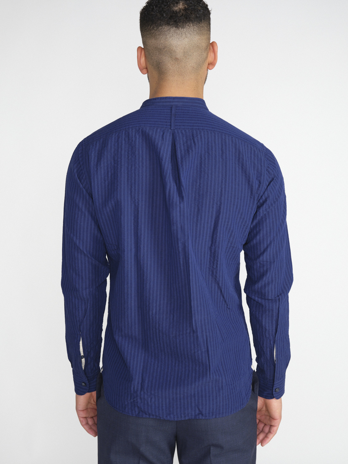 Tintoria Mattei 954 Cotton and linen shirt  marine 40