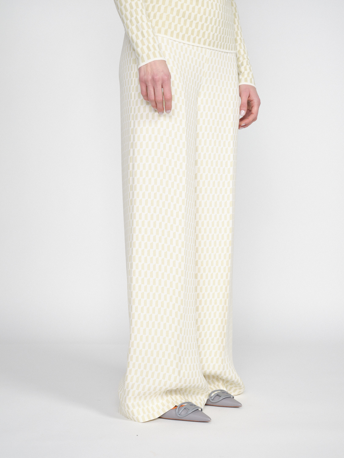 Joseph Alane Trousers - Wide leg trousers in mosaic design  creme 36