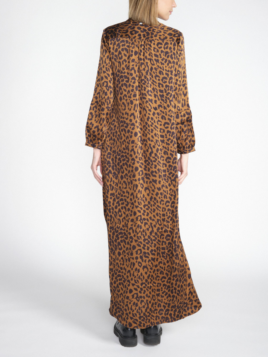 friendly hunting Dance long Cheetah - maxi vestido leo en seda y stretch  marrón S