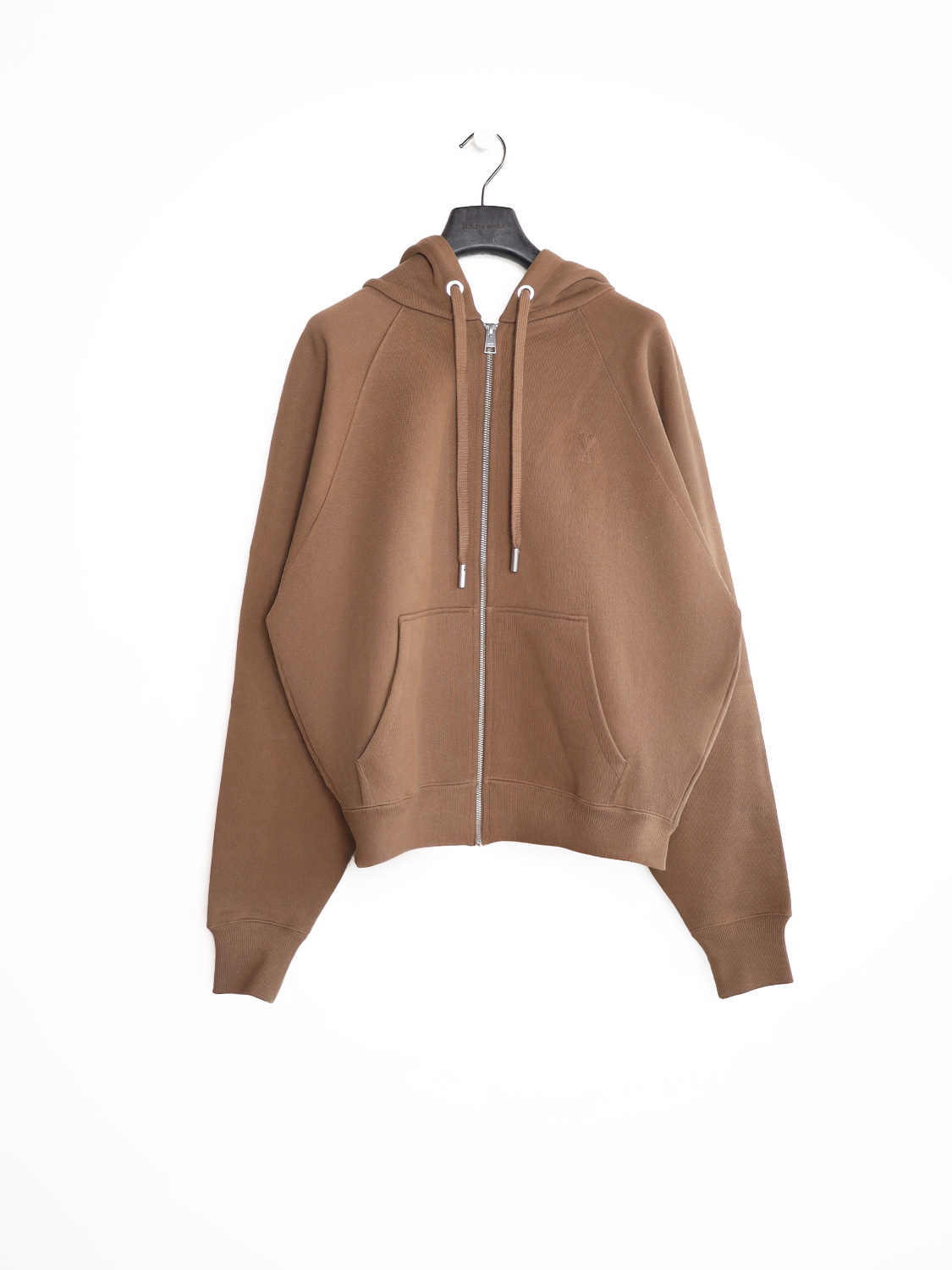 Ami Paris  ADC Hoodie Zip – Cotton cardigan  brown XS