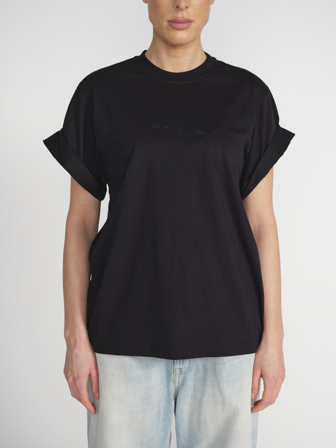 Victoria Beckham Slogan - T-shirt oversize in cotone   nero XS