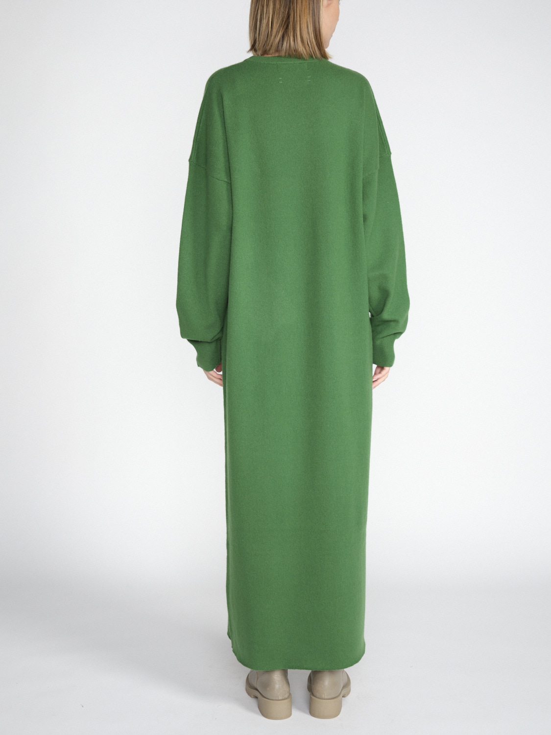 Extreme Cashmere N° 106 Weird - Accogliente maxi abito in cashmere  verde Taglia unica