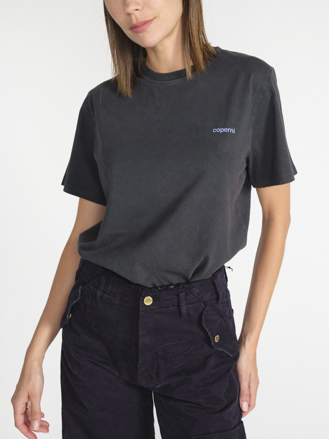 Coperni Coperni Shirt mit bedrucktem Logo grau L Coperni Coperni Shirt mit bedrucktem Logo grau L