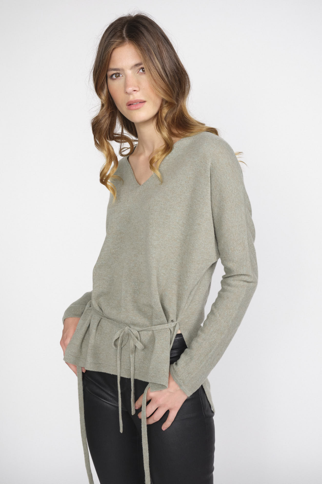 Odeeh Cinched Belt Sweater grey S