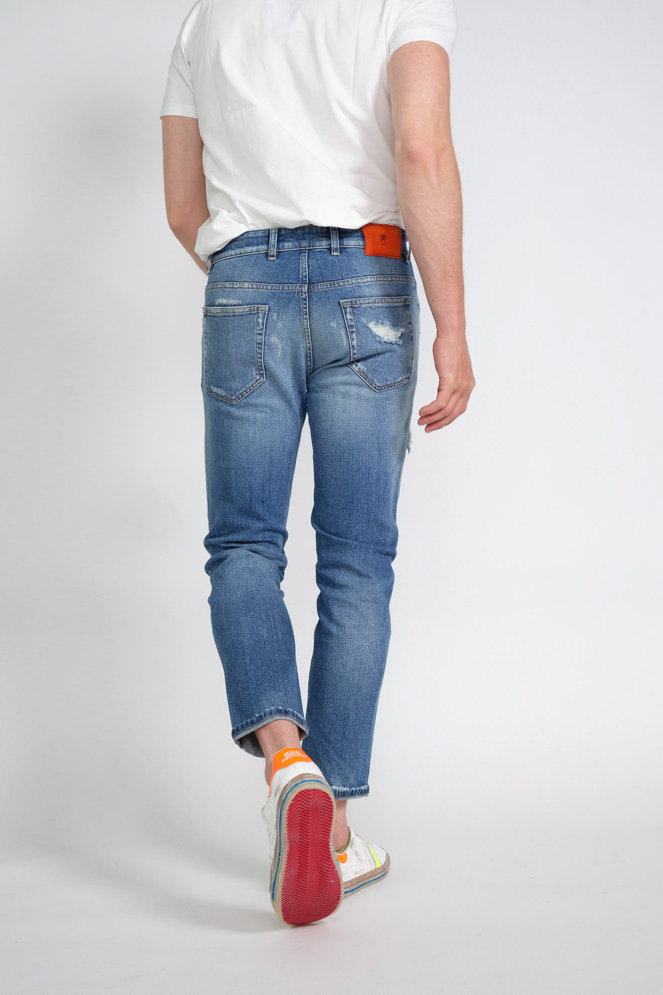 pt Torino jeans denim destroyed baumwolle model rückansicht